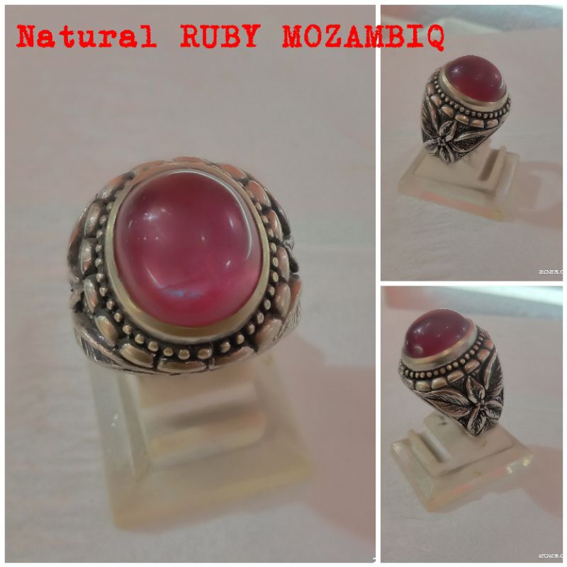 NATURAL BATU PERMATA RUBY MOZAMBIQ ASLI
