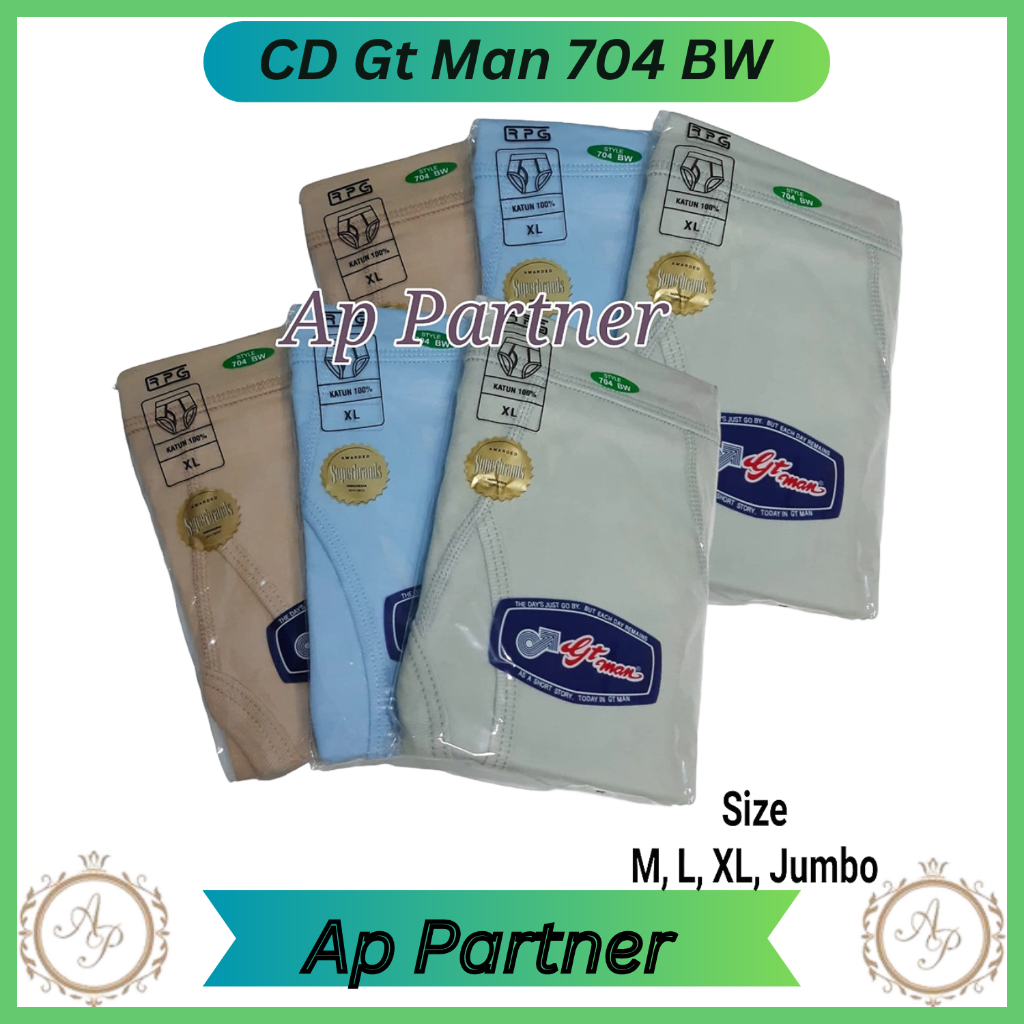 3 Pcs Celana Dalam Pria Gt Man 704 BW / Cd Pria GtMan BW Size M L XL Jumbo