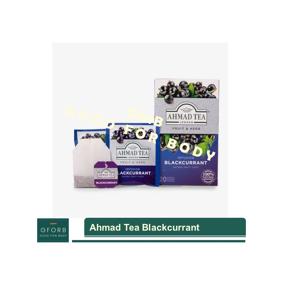 

SACHET Blackcurrant Fruit Herbs Green Tea Ahmad Tea London Teh Hijau Diet Sehat Buah