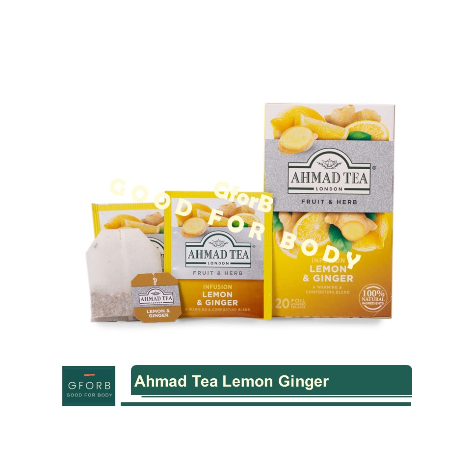 

SACHET Infusion Lemon Ginger Herbs Green Tea Ahmad Tea London Teh Hijau Diet Sehat Buah Jahe