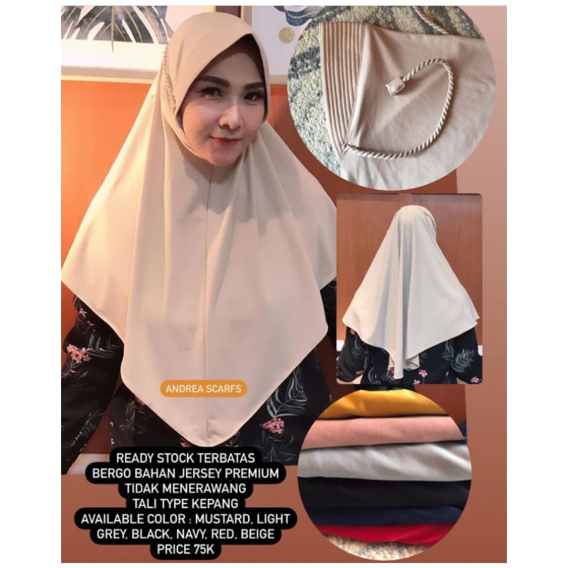 Kerudung Bergo Jersey Premium