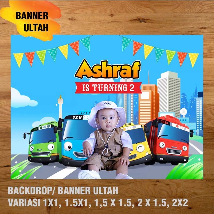 TAYO / BACKDROP TAYO /  BANNER  SPANDUK ULANG TAHUN UL-TAH