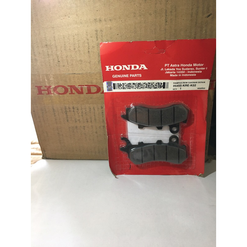 BRAKE PAD / KANVAS REM DEPAN HONDA ASLI 100% 06455-KRE -K02 PCX 150 CBS,ADV 150