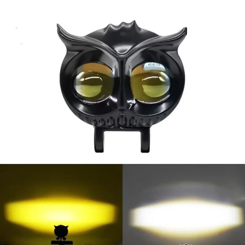 Lampu Tembak  Lampu Sorot LED Owl 2 Mata Motor Mobil Mode Jauh Dekat Cahaya Kuning Putih
