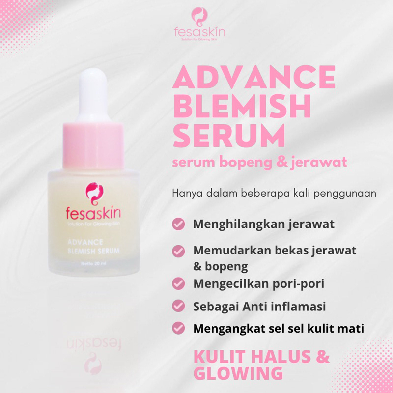FESASKIN Advance Blemish Serum 20 ml I Serum jerawat ampuh | Hilangkan flek & bekas jerawat | serum 