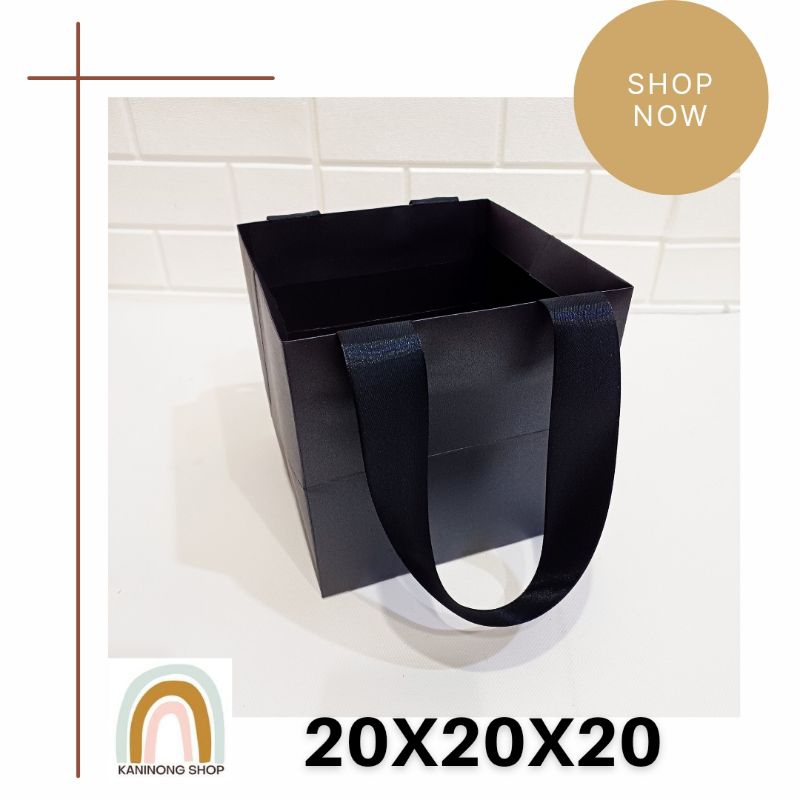 

[ KANINONG ] Paper Bag Hitam Fancy - 20X20X20