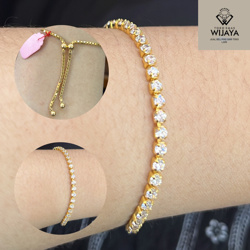 GELANG SERUT MATA SATU BARIS EMAS 375