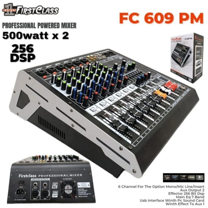 Power Mixer First Class FC 609 PM Audio Mixer FC-609 PM First Class FC609PM