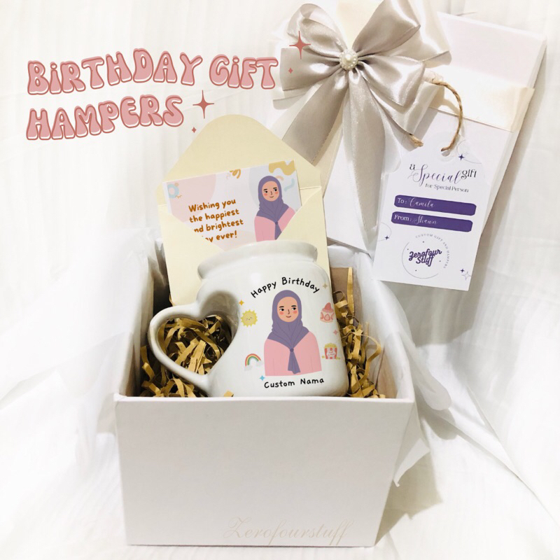 GIFT SET HAMPERS (S) BIRTHDAY MUG LOVE / HAMPERS EKSKLUSIF BIRTHDAY / CUSTOM MUG / HAMPERS MUG / KAD