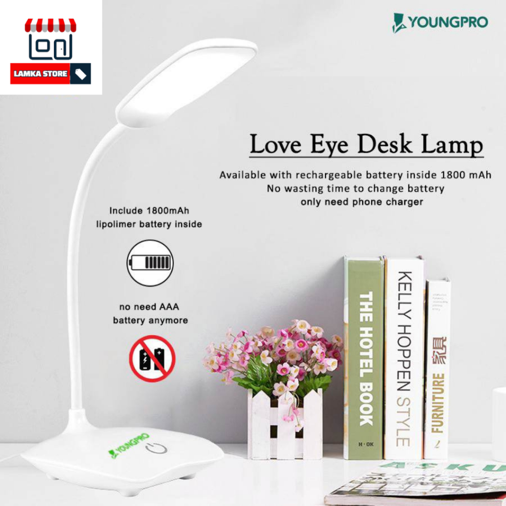 Lampu Belajar LED Cas Isi Ulang