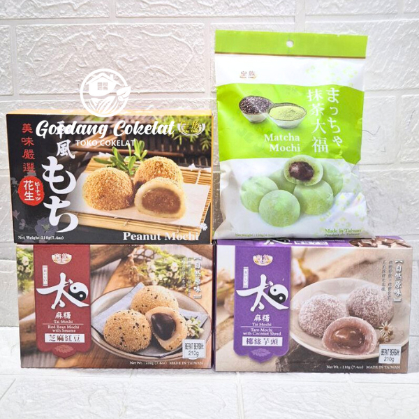 

Mochi Royal Family Tai Mochi Taiwan Matcha Red Bean Mochi With Coconut Sesame Peanut Matcha 210gr / Cemilan Snack Impor