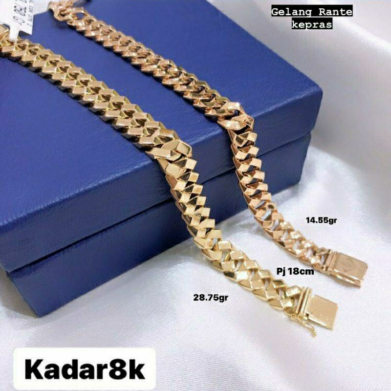 Gelang Kepras Emas Asli - Gelang Rantai kepras Emas Kadar 375 - Toko Emas - Toko Mas asli - Perhiasa