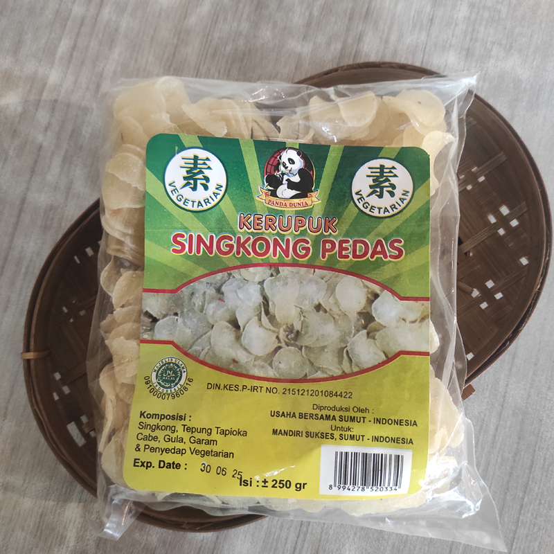 

Kerupuk Singkong Pedas Mentah Panda Vegetarian 250 gr