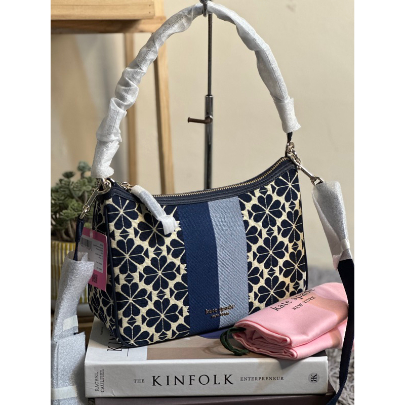 KS sam small jacquard convertible shoulder bag blue