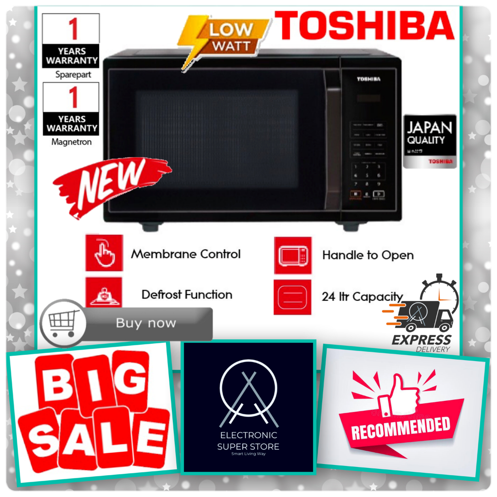 TOSHIBA MICROWAVE OVEN MM-EM24P-BK KAPASITAS 24L MICROWAVE OVEN TOSHIBA MMEM24P BK