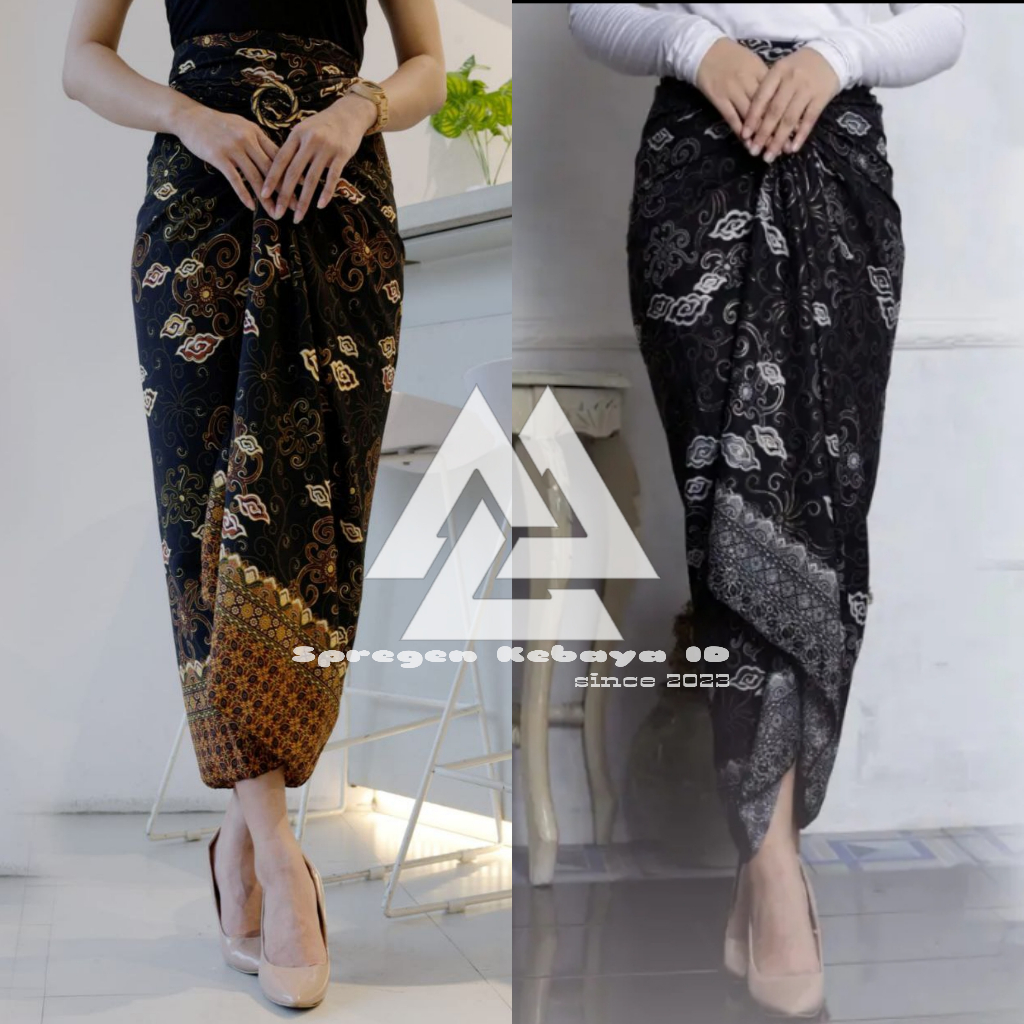 

SKI - Rok Lilit Bawahan Kebaya Batik Free Ring Motif Megamendung Bahan Foil Premium - SpregenKebaya