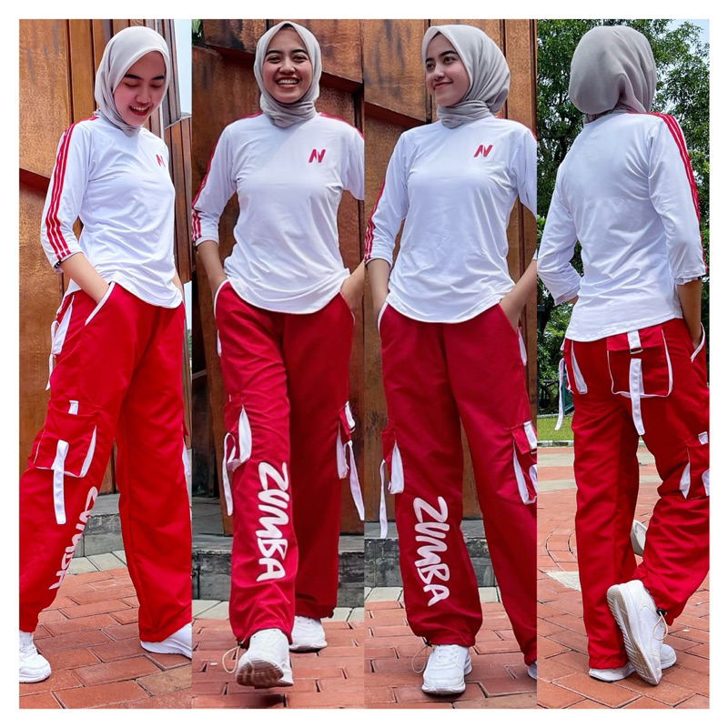 Setelan Baju Wanita 17 Agustus Kaos Agustusan Dirgahayu Perempuan Set Senam Merah Putih Zumba Cod Se