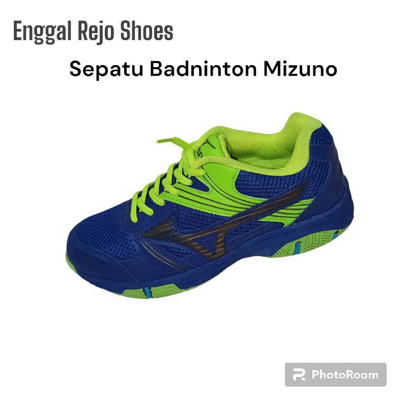 Sepatu Badminton Voli Mizuno Shutler Warna Biru Hijau