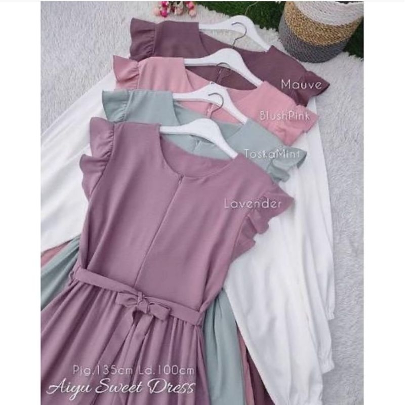 Gamis Aiyu Sweet Dress Cringkle Airflow
