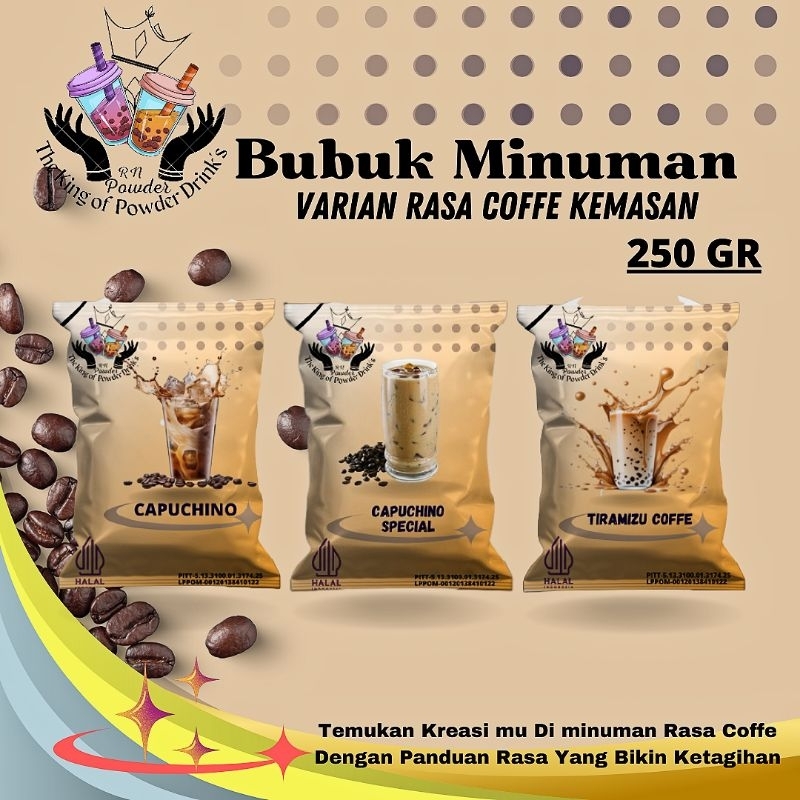 Bubuk Minuman 250gr Serbuk Minuman Aneka Rasa Coffe Minuman Boba Cup Minuman Kekinian Powder Minuman