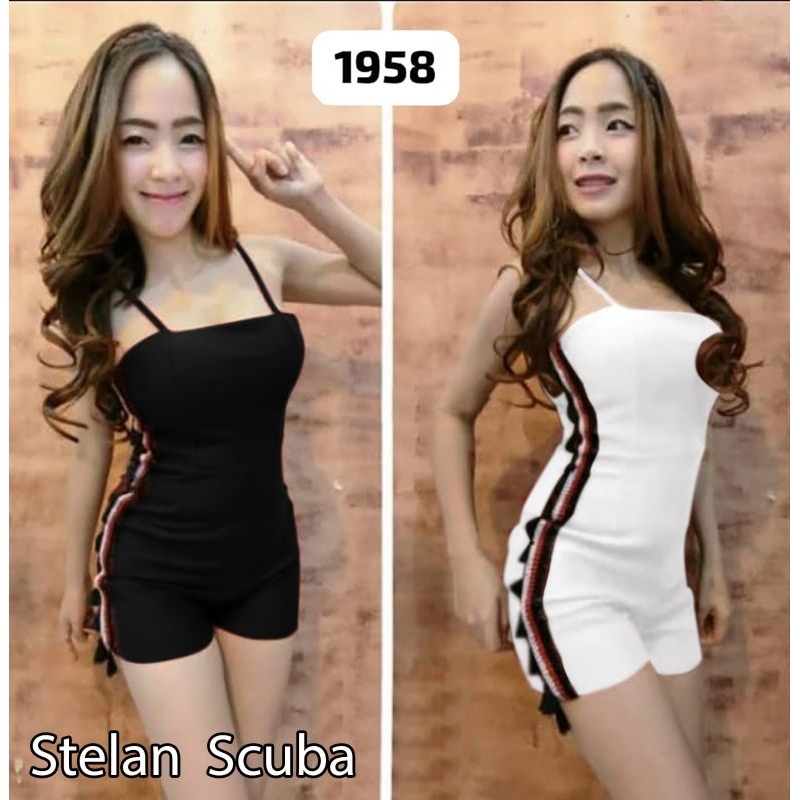 setelan scuba import 1958/set/setelan celana pendek/setelan wanita