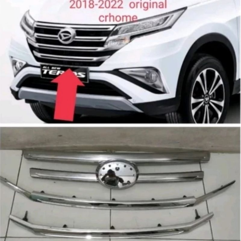 list grill depan Terios rush 2016up chrome original