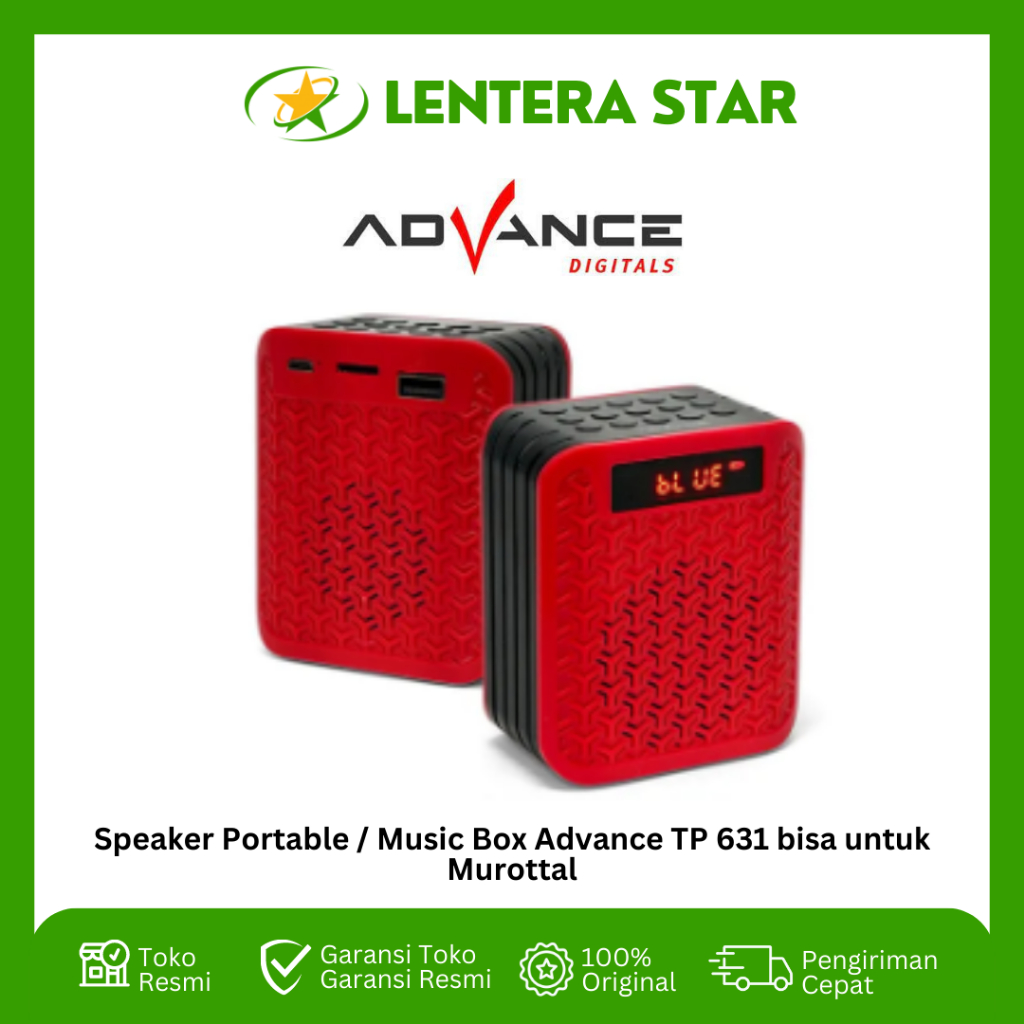 Portable Speaker / Music Box Bluetooth Mini Advance TP-631 TP 631 (Bisa untuk Murottal) *Non-Baterai