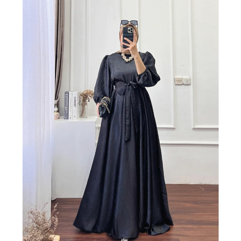 KHANZA DRES|| GAMIS SANTORINI SILK COUPLE IBU DAN ANAK PEREMPUAN