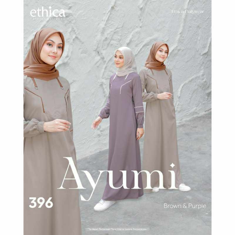 Gamis Ethica Ayumi 396 Brown Purple