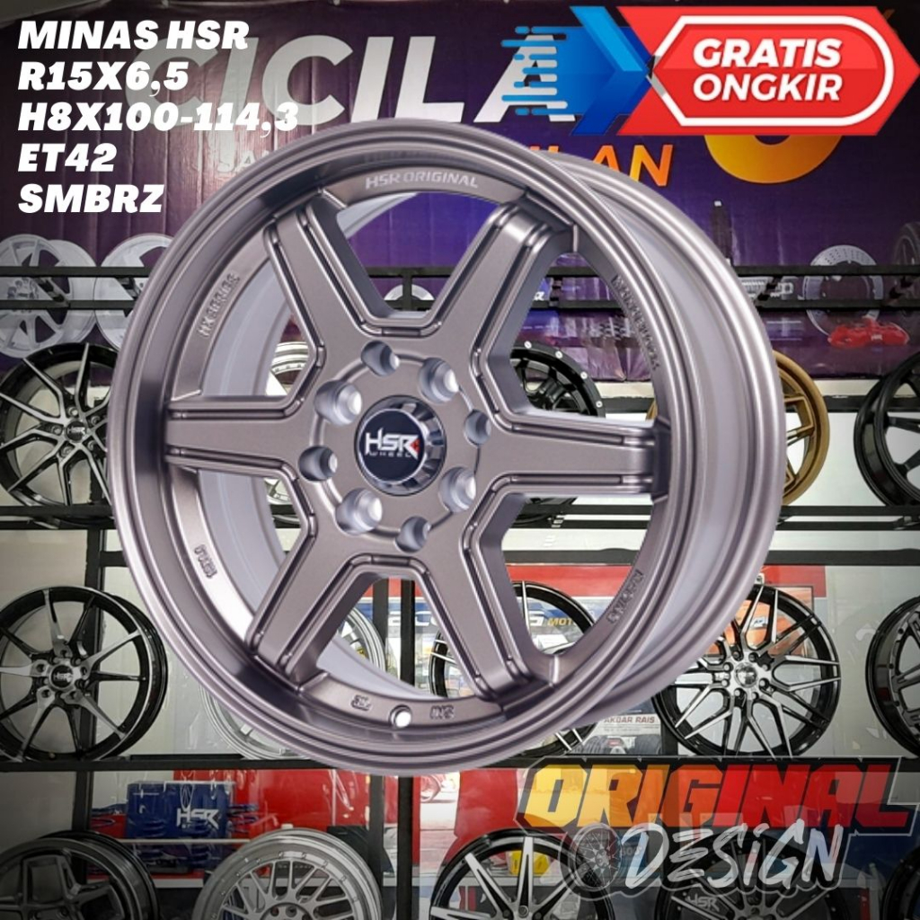 Velg Mobil Ring 15 TE37 HSR MINAS R15 Lebar 6,5 Lobang 4 ET42 BRONZE