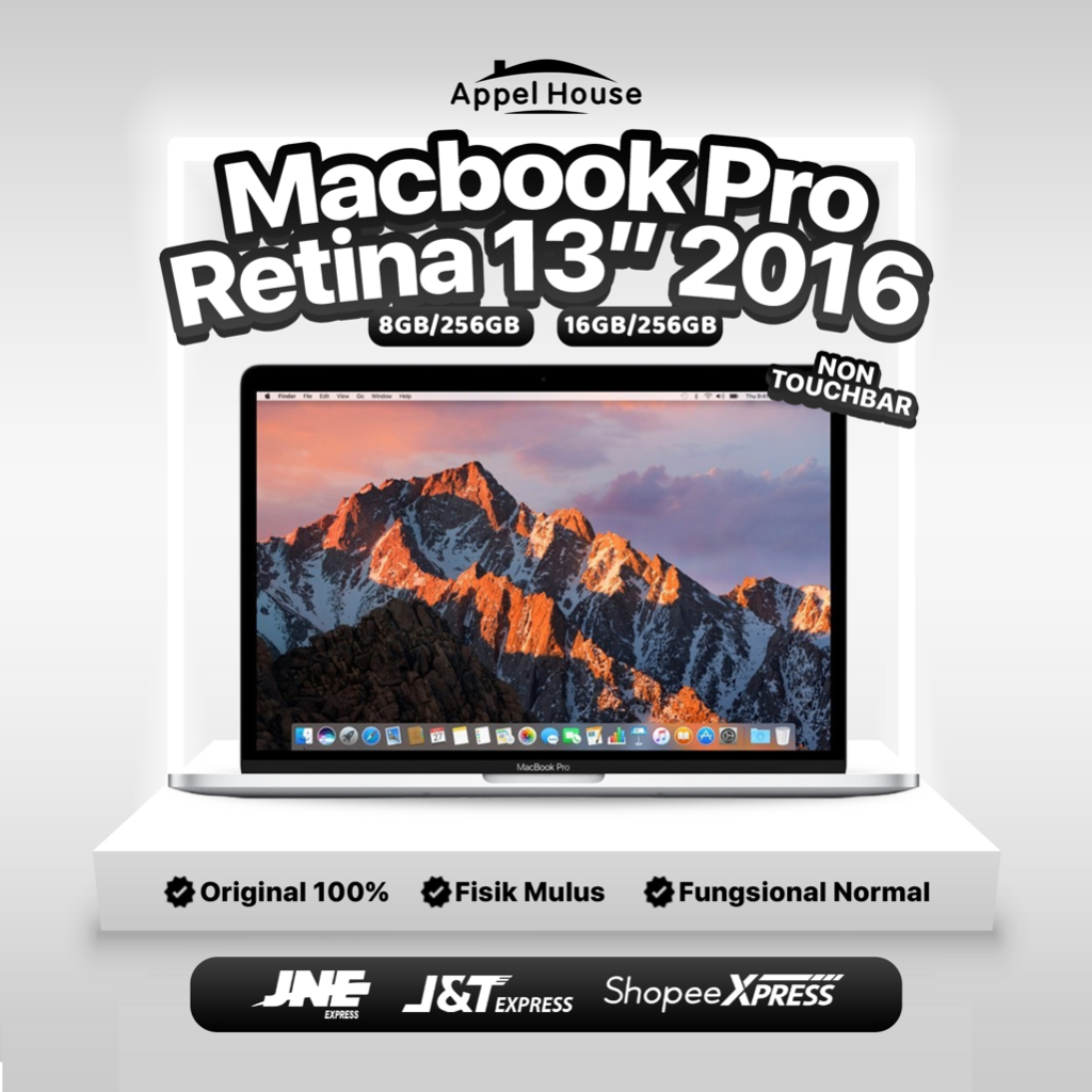 MACBOOK PRO RETINA 13" 2016 NON TOUCHBAR (i5 2,0GHz /  i5 2,3GHz / i7 2,4GHz) Second Unit Original