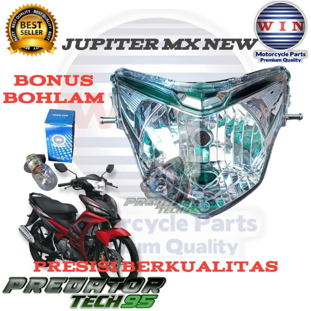 Lampu Depan Reflektor Headlamp BONUS Bohlam Yamaha Jupiter Mx New 135 High Quality