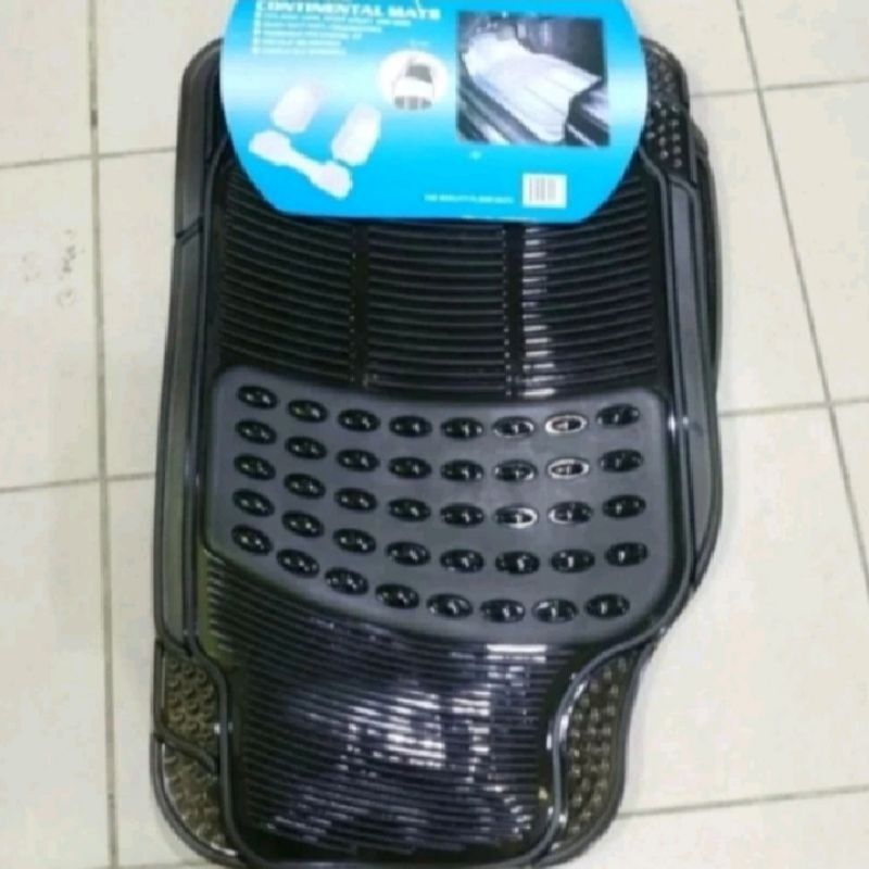KARPET SMOKE CONTINENTAL HITAM TRANSPARAN 3 PCS MOBIL CALYA