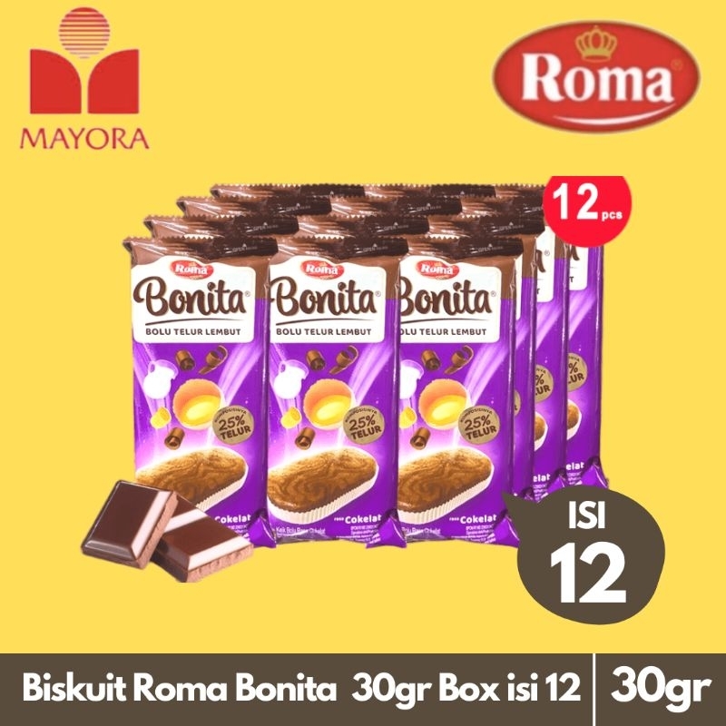 

Biskuit Bonita Bolu Telur Lembut 30gr - Roma Biskuit