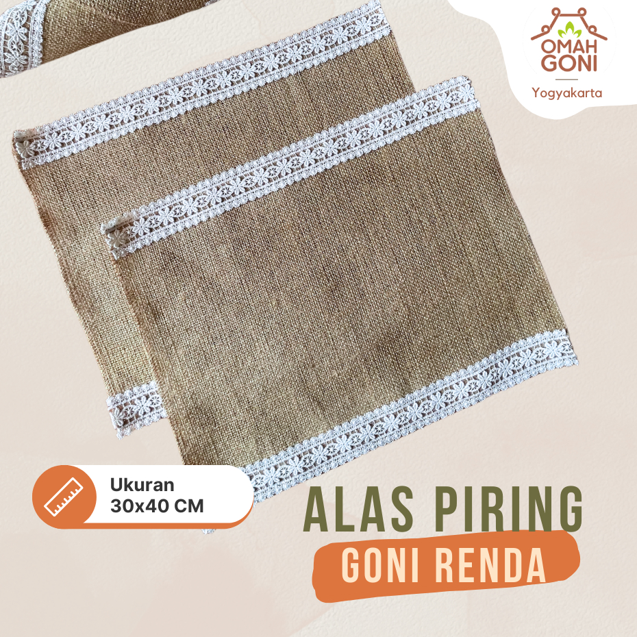 Tatakan Piring Goni Renda - Placemat Rustic - Alas Piring Rustic