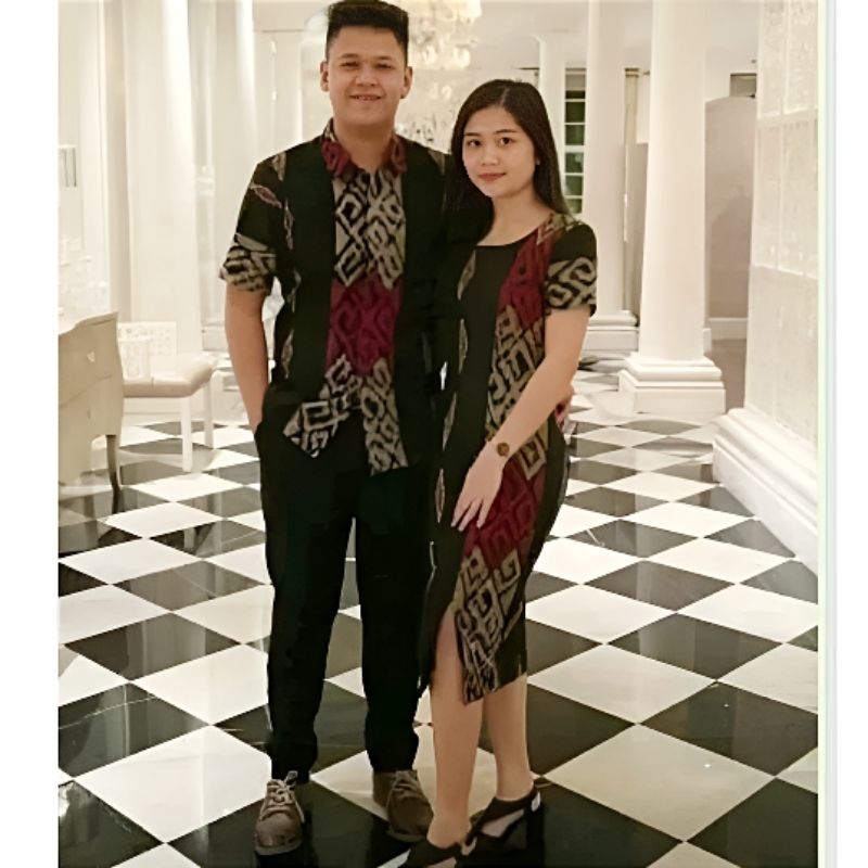 Couple tenun furing Dres tenun dan Kemeja Tenun_seragam kantor seragam dan keluarga seragam kondanga
