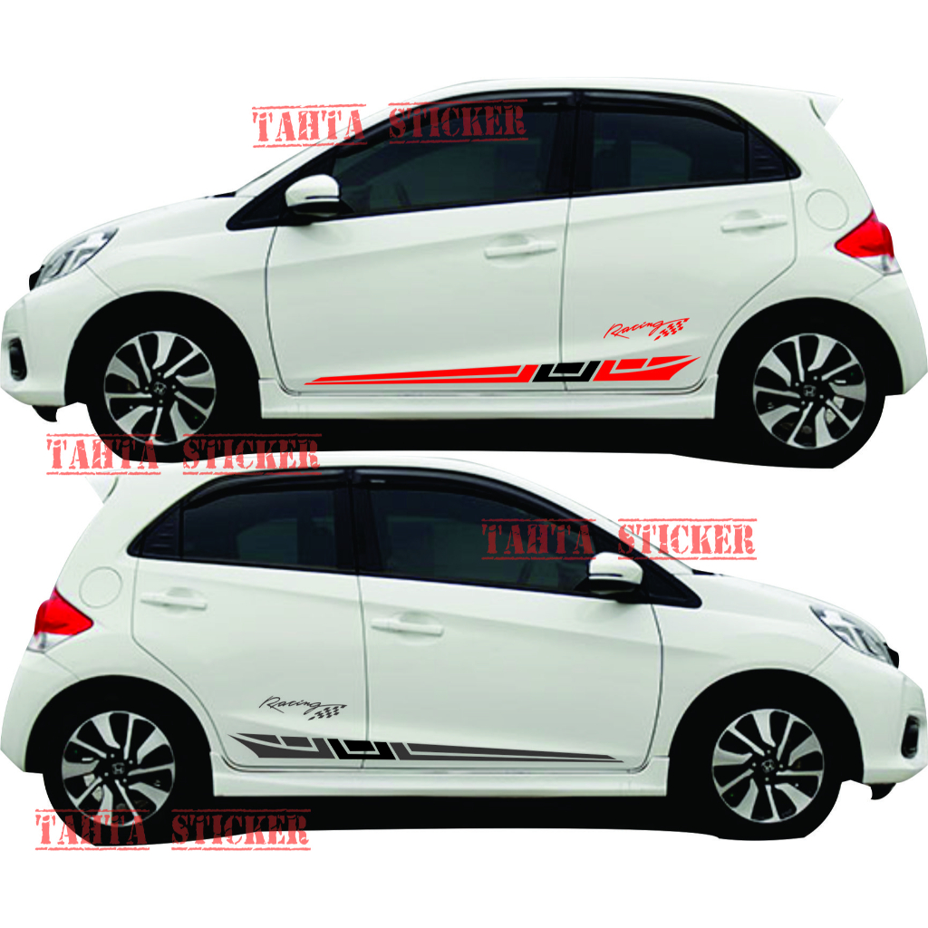 Cutting Sticker Stiker Mobil Stiker Striping List Pintu Mobil Simpel mobil honda Brio RS