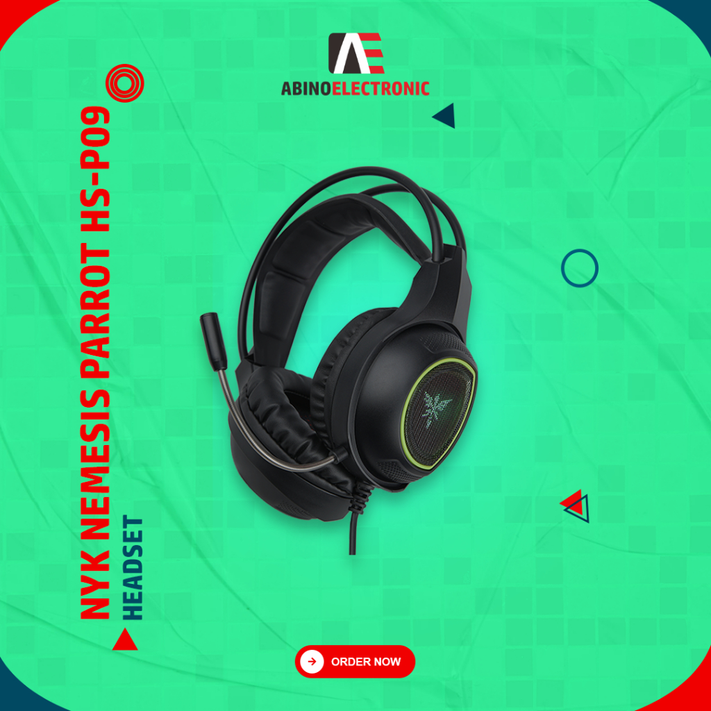 Headset Gaming NYK Nemesis Parrot HS-P09 Headphone Komputer PC Laptop HP