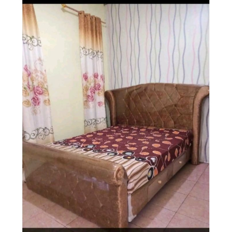 divan sandaran jaguar stoll bludru lachi