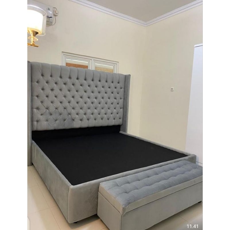 divan sandaran mewah bludru+sofa