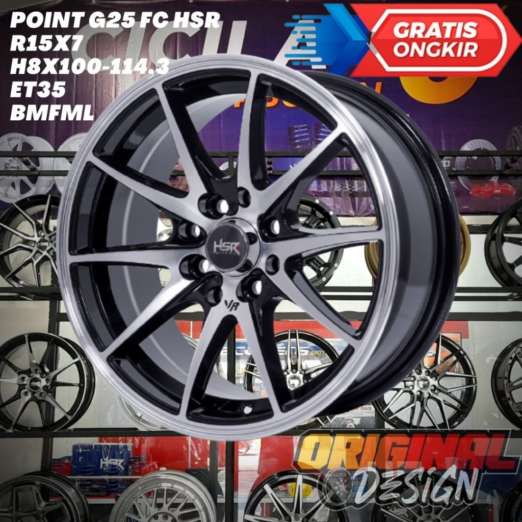 Velg Mobil Ring 15 HSR POINT FC R15 Untuk Baleno , Timor , Vios , City