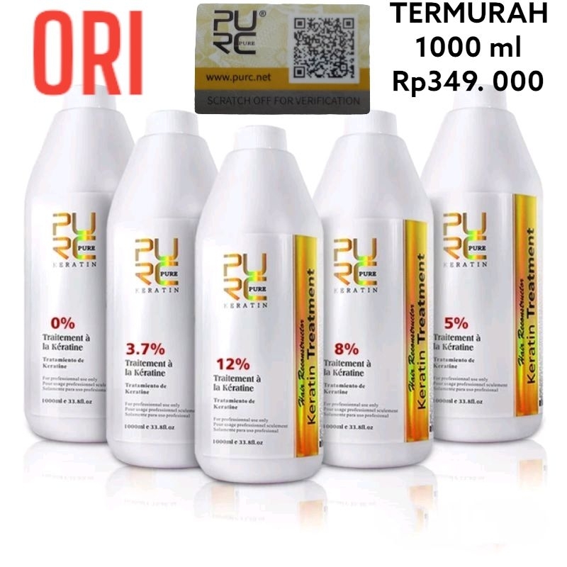 PURC 1000ml Keratin Brazilian Smoothing Treatment pure ORIGINAL GARANSI UANG KEMBALI