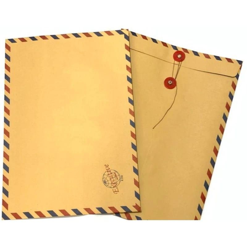 

(10 Lembar) Amplop Coklat Tali Airmail FOLIO