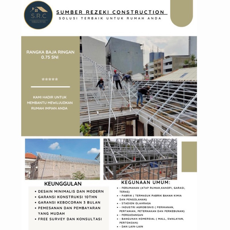 RANGKA BAJA RINGAN 0,75 SNI TERPASANG