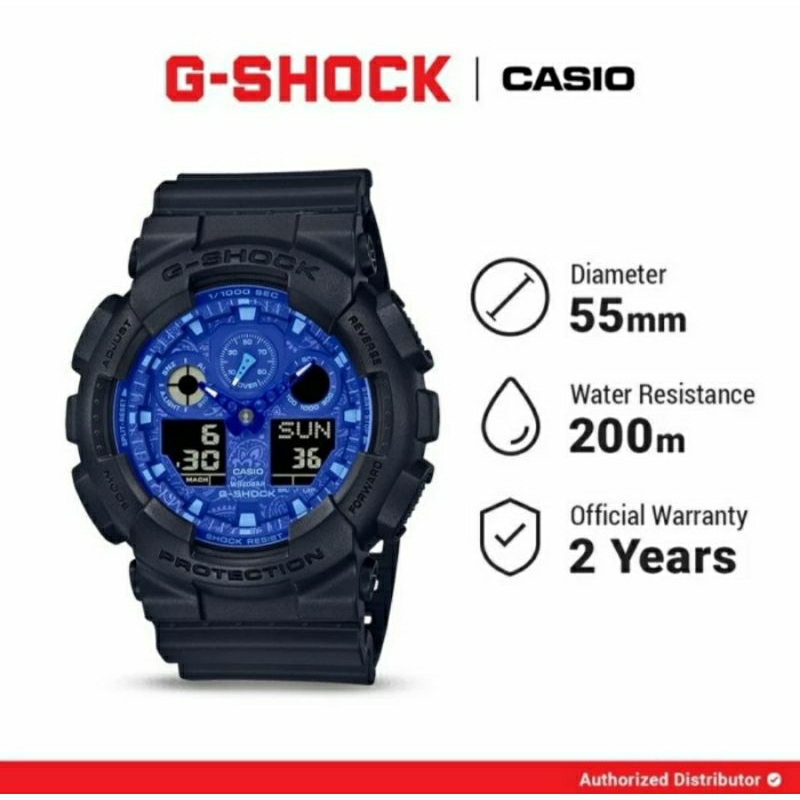 Jam Tangan Pria Casio G-Shock GA-100BP-1ADR Original Garansi Resmi GAP 2 Thn