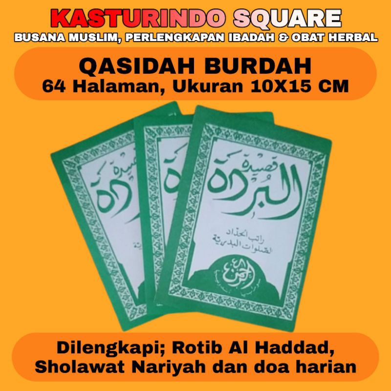 Buku Kitab Qasidah Burdah Dilengkapi Rotib Al Haddad