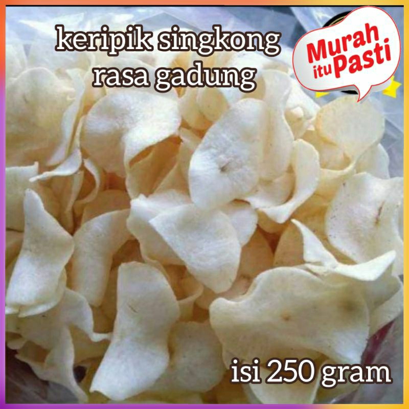 kripik singkong rasa gadung mentah isi 250 gram/ keripik singkong gadung gurih renyah