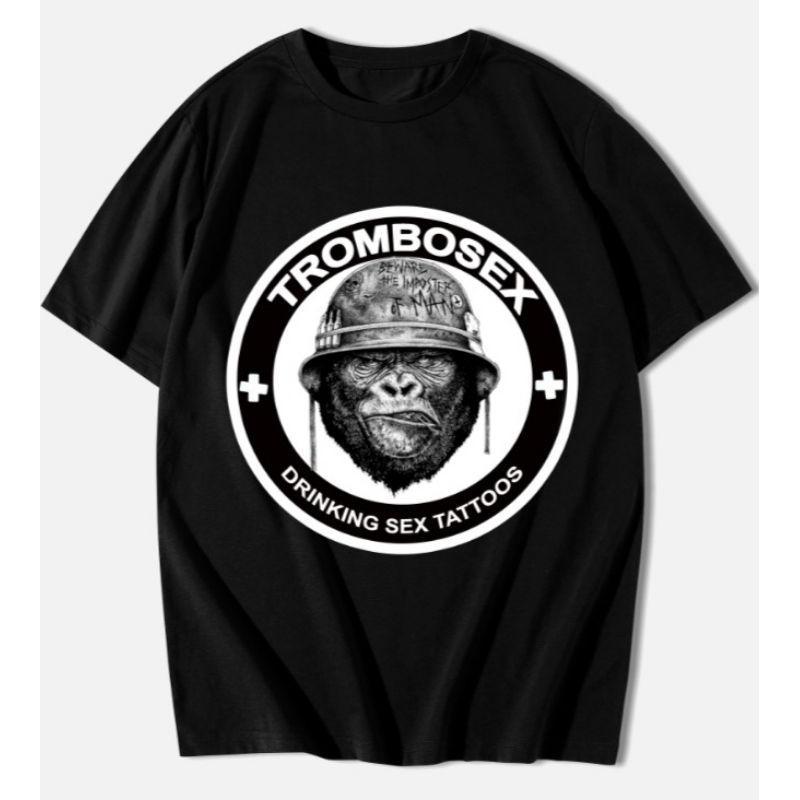 Kaos TROMBOSEX Drinking INK Tattoo/street Punk/Kaos Punk/Piaggio/kaos vespa rongsok/vespa extreme/ve