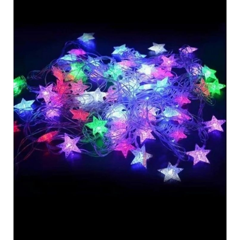 lampu Tumblr lampu hias natal LED rainbow model bintang 10m