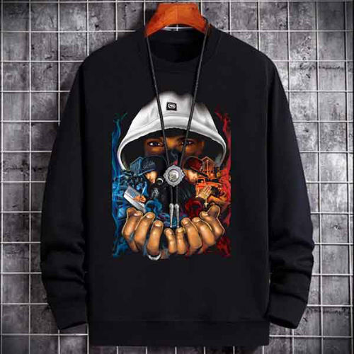 SWEATER CREWNECK Ecko Unltd SWEATSHIRT UNISEX BLACK PREMIUM COTTON FLEECE